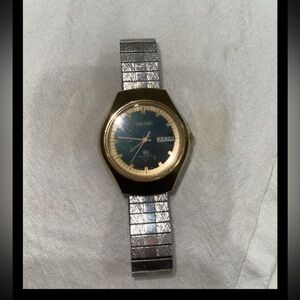 VTG Seiko SQ 404540 Watch Men 37mm Green Dial Gold Tone Day-date PARTS